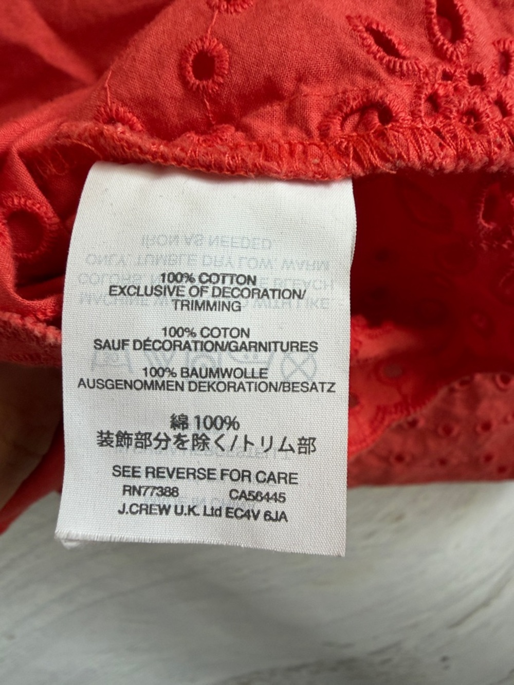 Madewell Coral Eyelet Cotton Blouse with Square Neckline - Picture 5 of 5